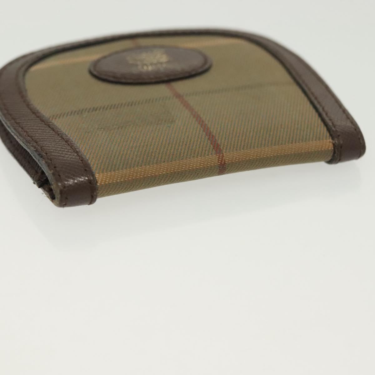 BURBERRY Key Case Canvas Leather 3Set Green Beige Auth bs28555