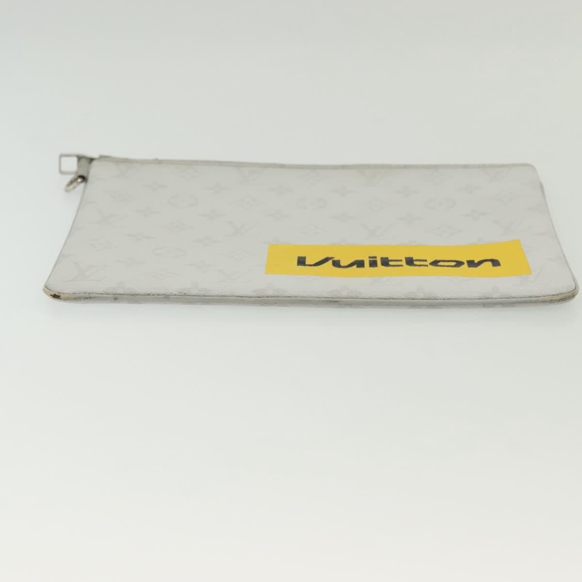 LOUIS VUITTON Monogram White Zipped Pouch GM Clutch Bag M68310 LV Auth bs28559