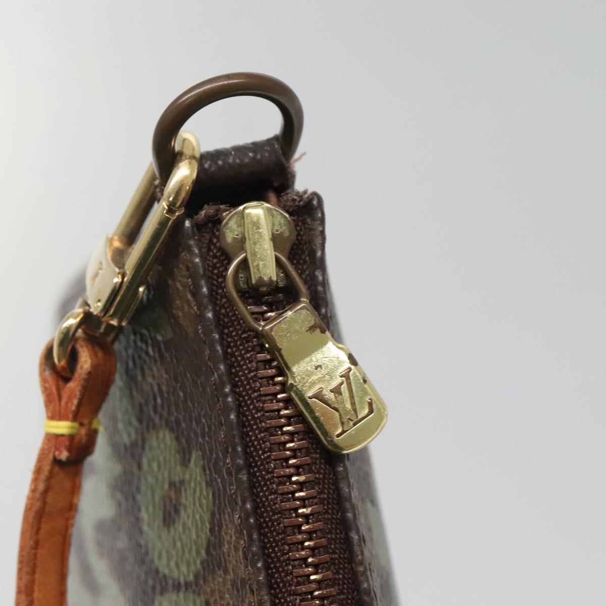 LOUIS VUITTON Graffiti Pochette Accessoires Pouch Khaki M92191 LV Auth bs28566