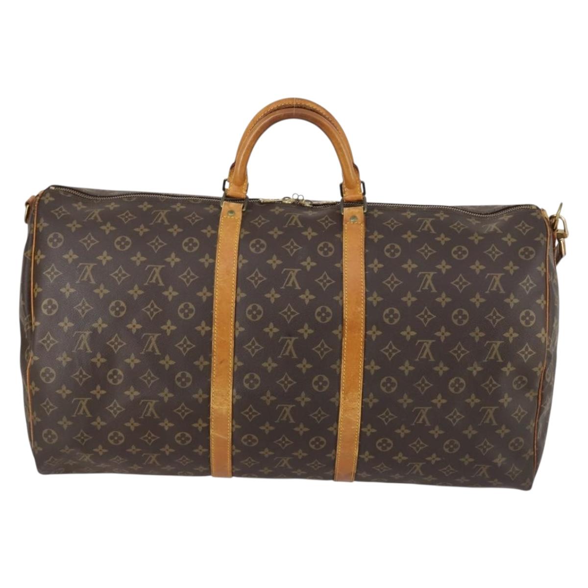 LOUIS VUITTON Monogram Keepall Bandouliere 60 Boston Bag M41412 LV Auth bs28590