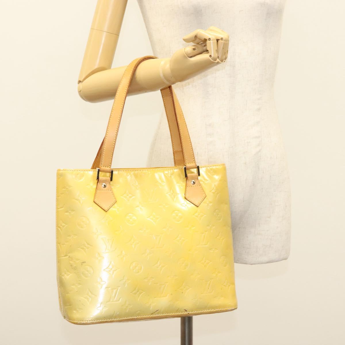 LOUIS VUITTON Monogram Vernis Houston Hand Bag Gris M91053 LV Auth bs28601