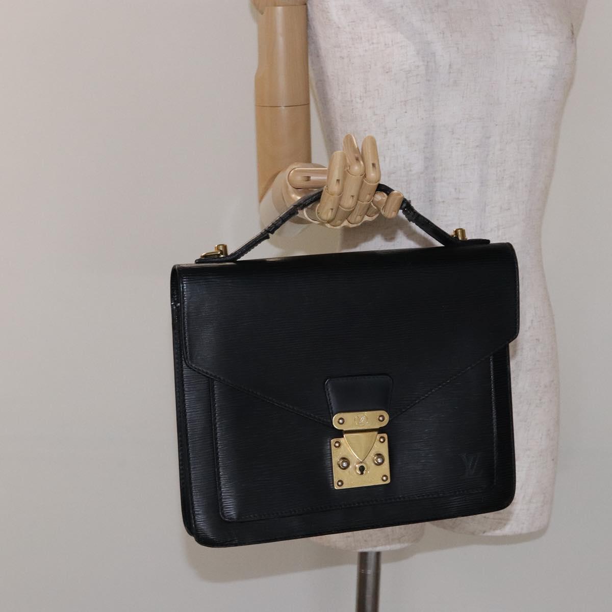 LOUIS VUITTON Epi Monceau 28 Hand Bag Black M52122 LV Auth bs28606
