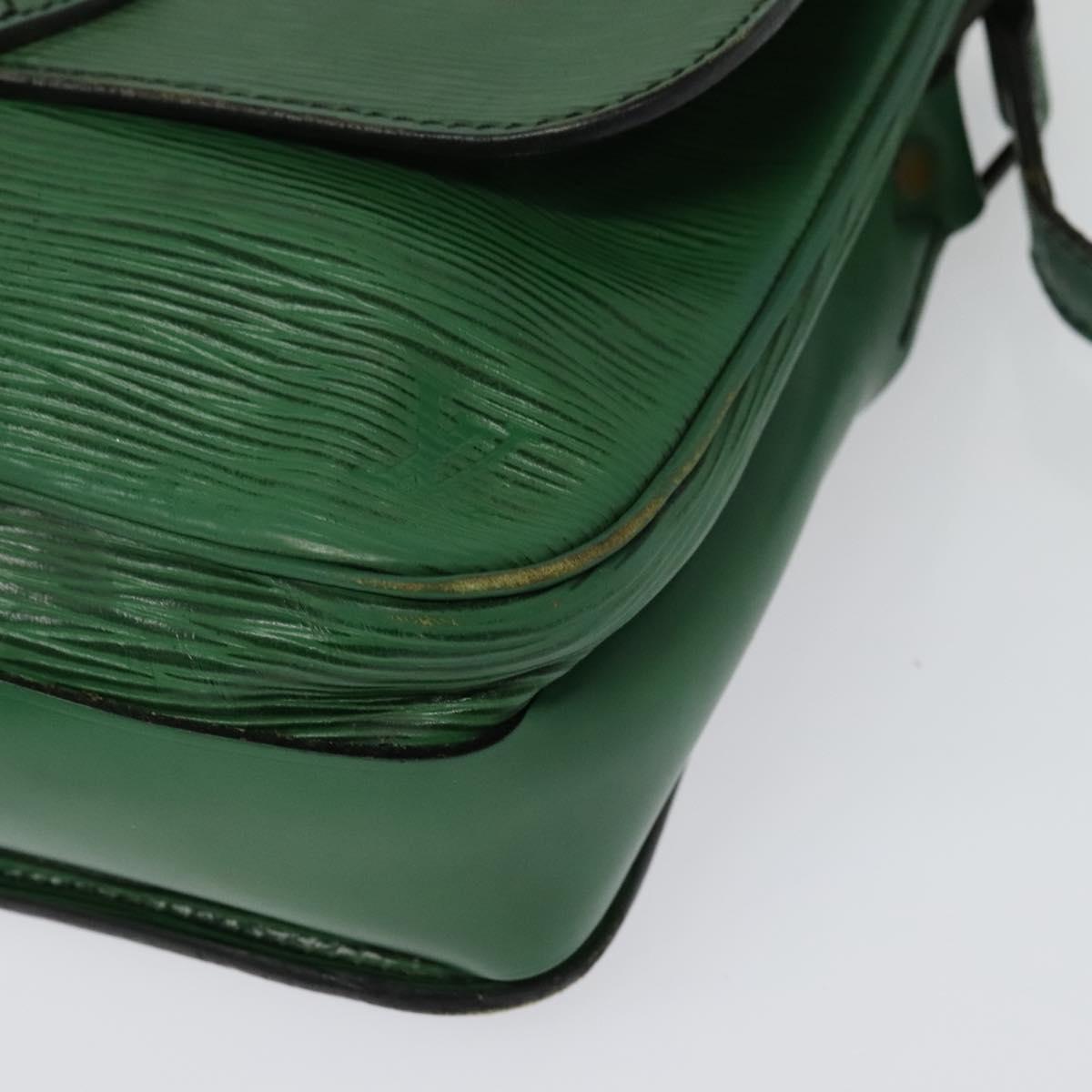 LOUIS VUITTON Epi Cartouchiere MM Shoulder Bag Green M52244 LV Auth bs28612