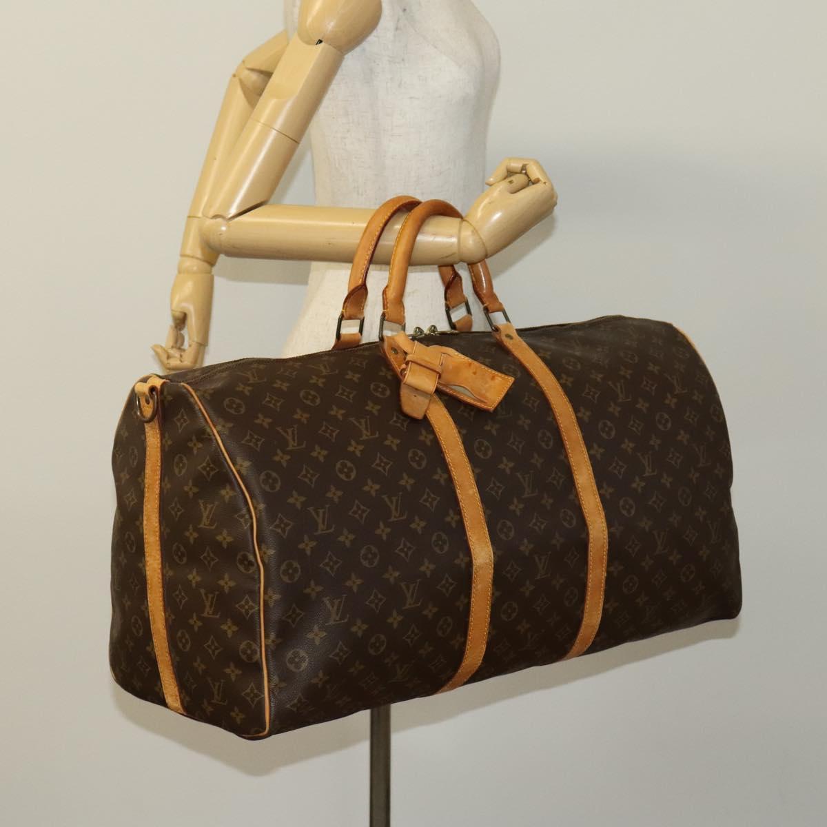 LOUIS VUITTON Monogram Keepall Bandouliere 60 Boston Bag M41412 LV Auth bs28623