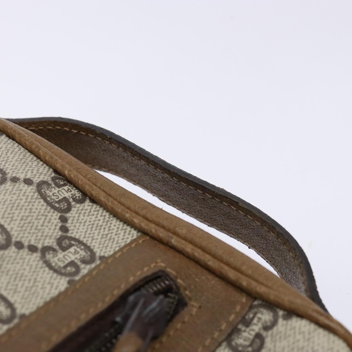 GUCCI GG Plus Supreme Clutch Bag PVC Beige Gold Auth bs28629