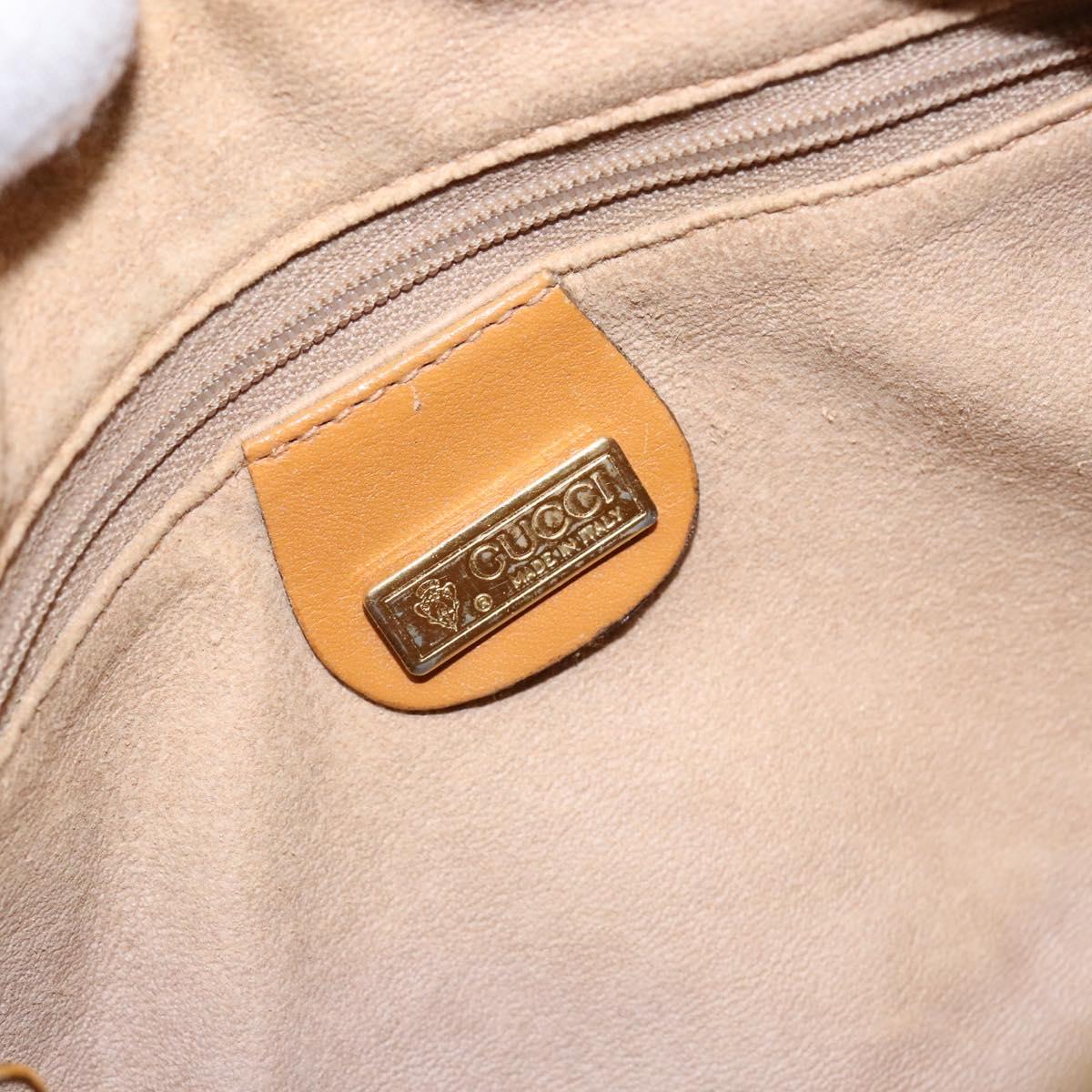 GUCCI Micro GG Supreme Shoulder Bag PVC Beige Gold Auth bs28631