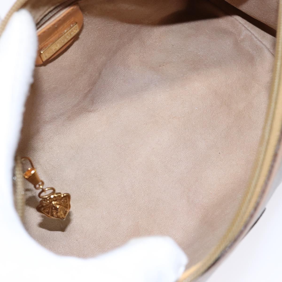 GUCCI Micro GG Supreme Shoulder Bag PVC Beige Gold Auth bs28631