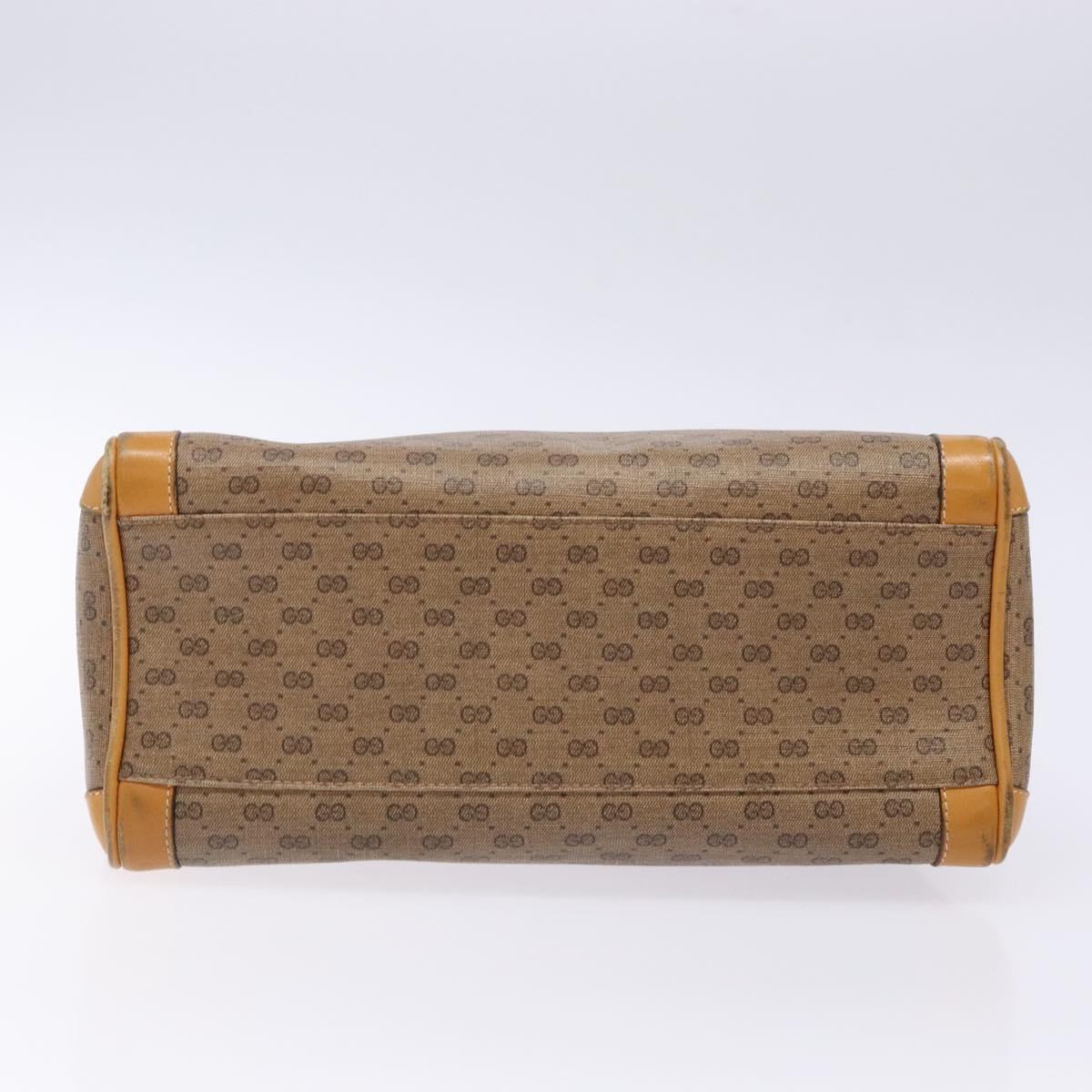 GUCCI Micro GG Supreme Shoulder Bag PVC Beige Gold Auth bs28631