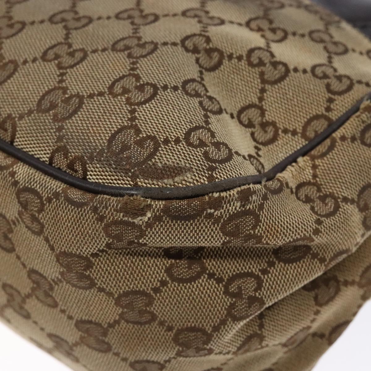GUCCI GG Canvas Shoulder Bag Beige Silver Brown 308452 Auth bs28633