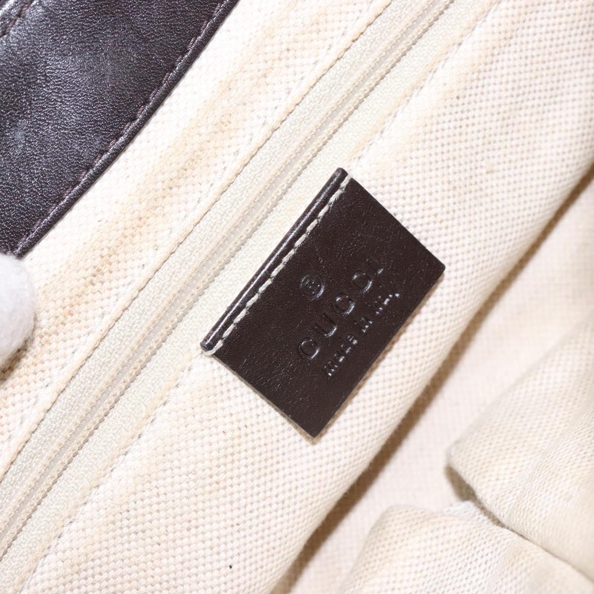 GUCCI GG Canvas Shoulder Bag Beige Silver Brown 308452 Auth bs28633