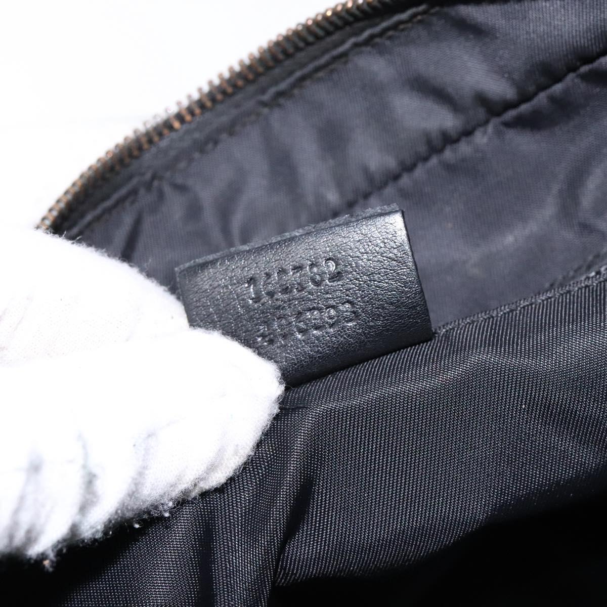 GUCCI GG Canvas Guccissima Clutch Bag Leather nylon Black 162782 Auth bs28636