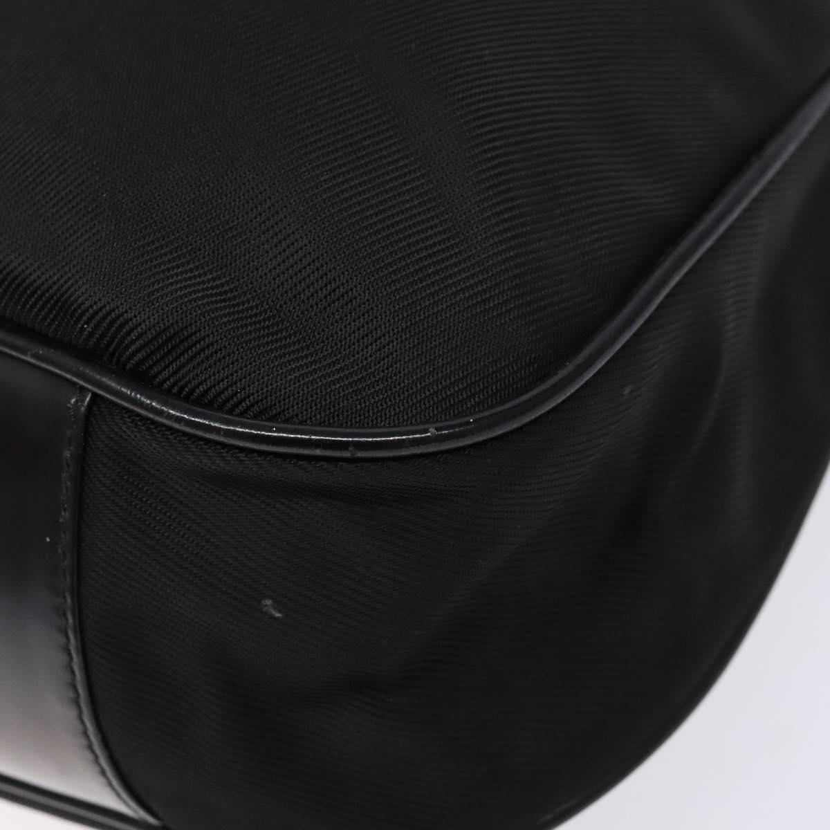 GUCCI Bamboo Shoulder Bag Nylon Black Silver 001 1553 1577 Auth bs28640