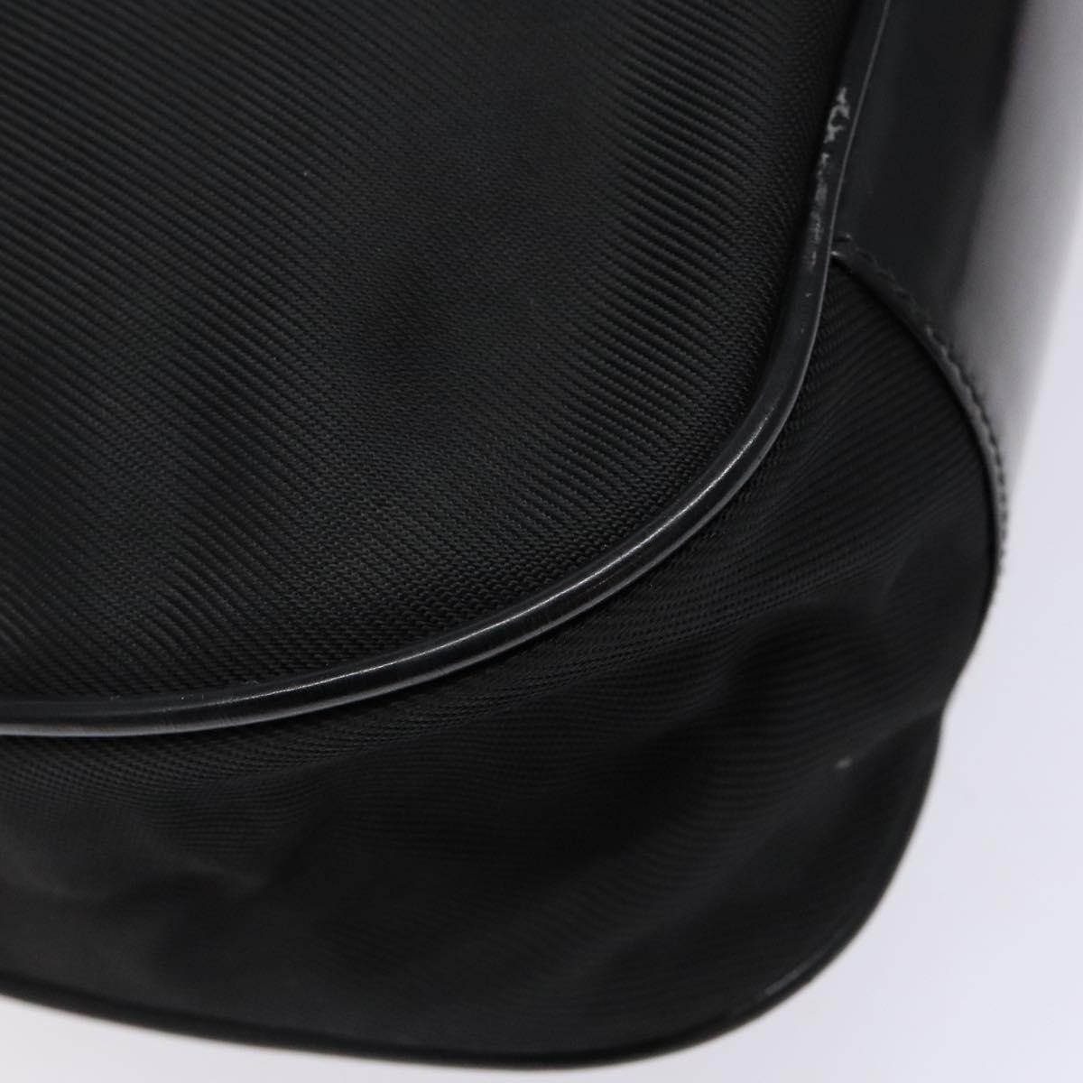 GUCCI Bamboo Shoulder Bag Nylon Black Silver 001 1553 1577 Auth bs28640