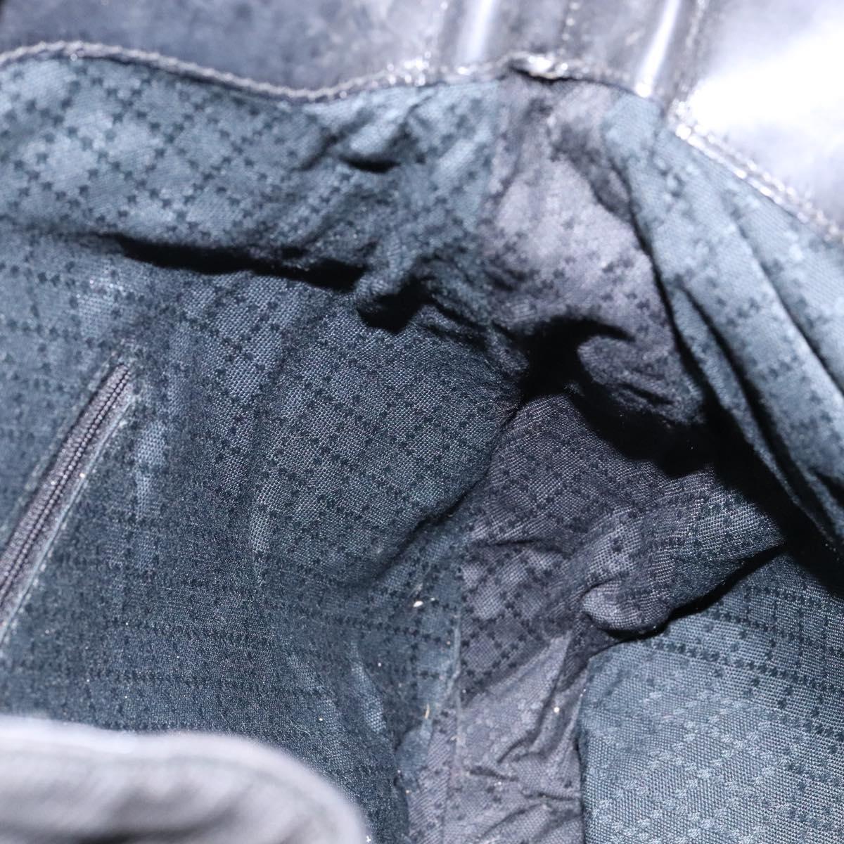 GUCCI Bamboo Shoulder Bag Nylon Black Silver 001 1553 1577 Auth bs28640