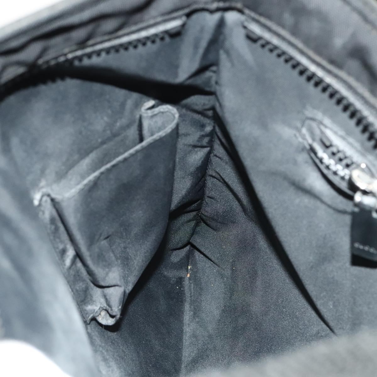 GUCCI Web Sherry Line Shoulder Bag Nylon Black Auth bs28651