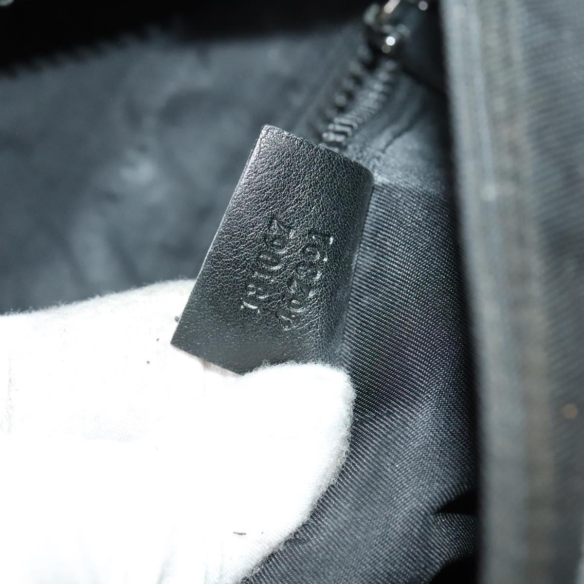 GUCCI Web Sherry Line Shoulder Bag Nylon Black Auth bs28651