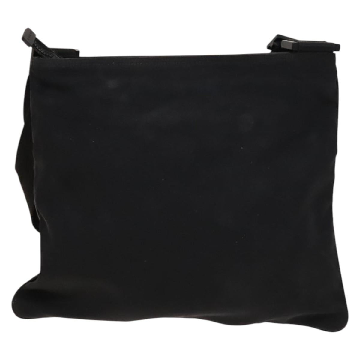 GUCCI Web Sherry Line Shoulder Bag Nylon Black Auth bs28651