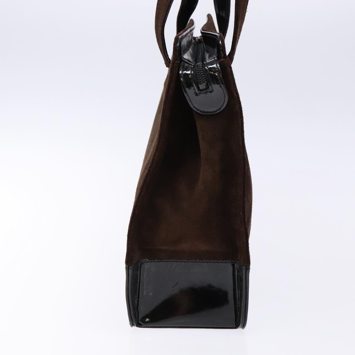 CHANEL Tote Bag Suede Brown CC Auth bs28665