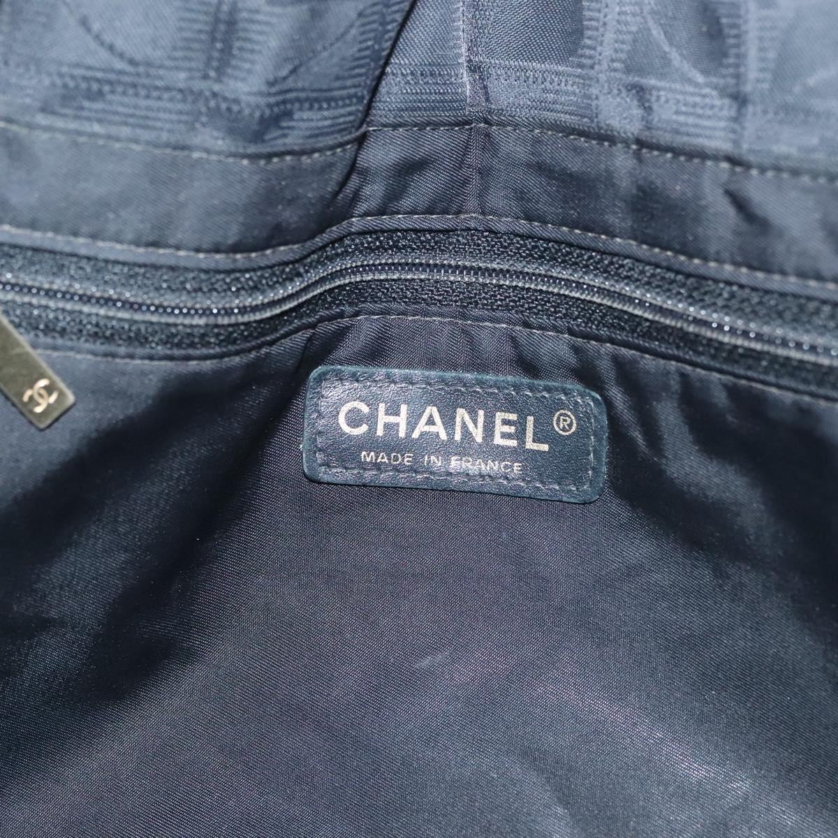 CHANEL New Travel Line Tote Bag Nylon Black gold CC Auth bs28674