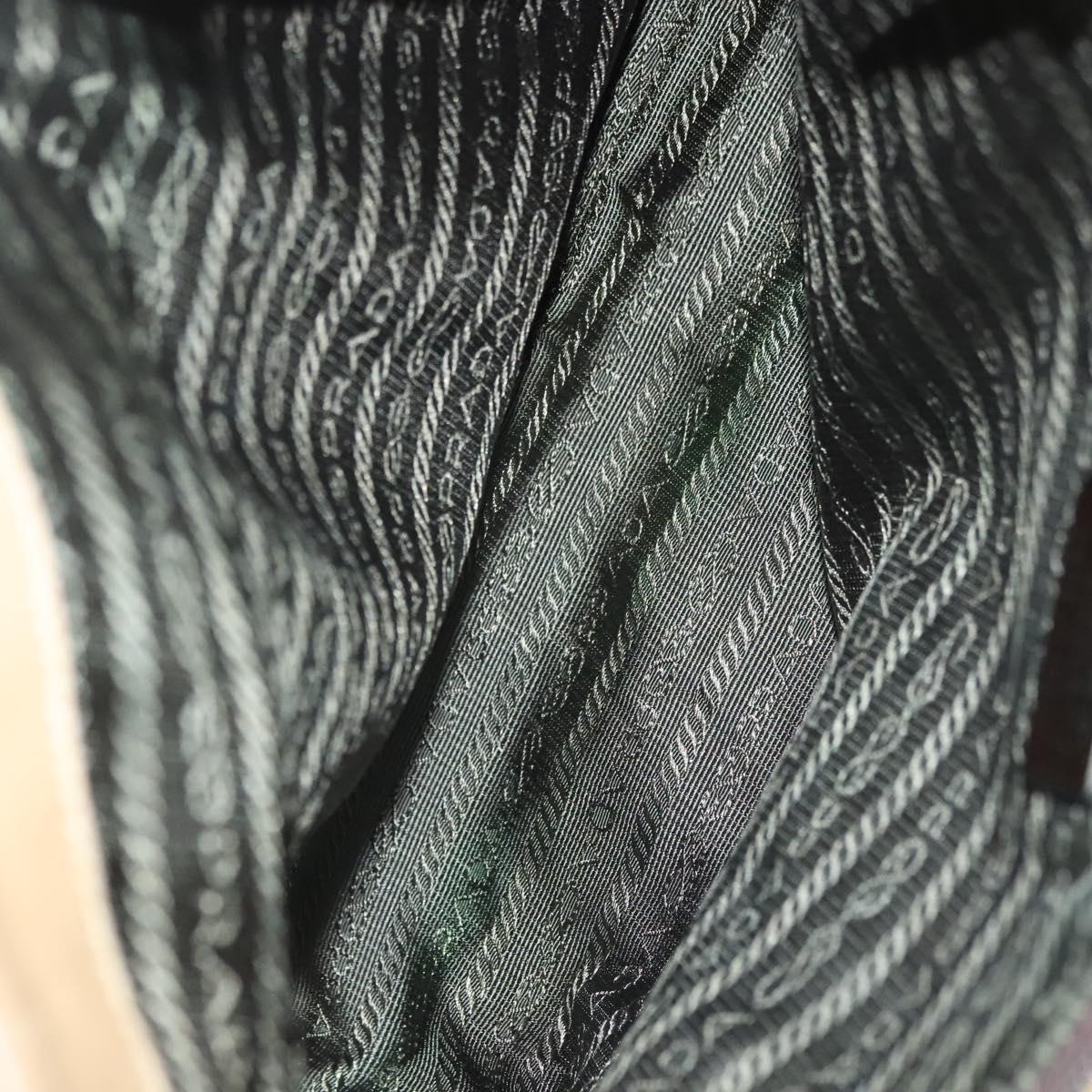 PRADA Tote Bag Nylon Beige Silver Auth bs28686