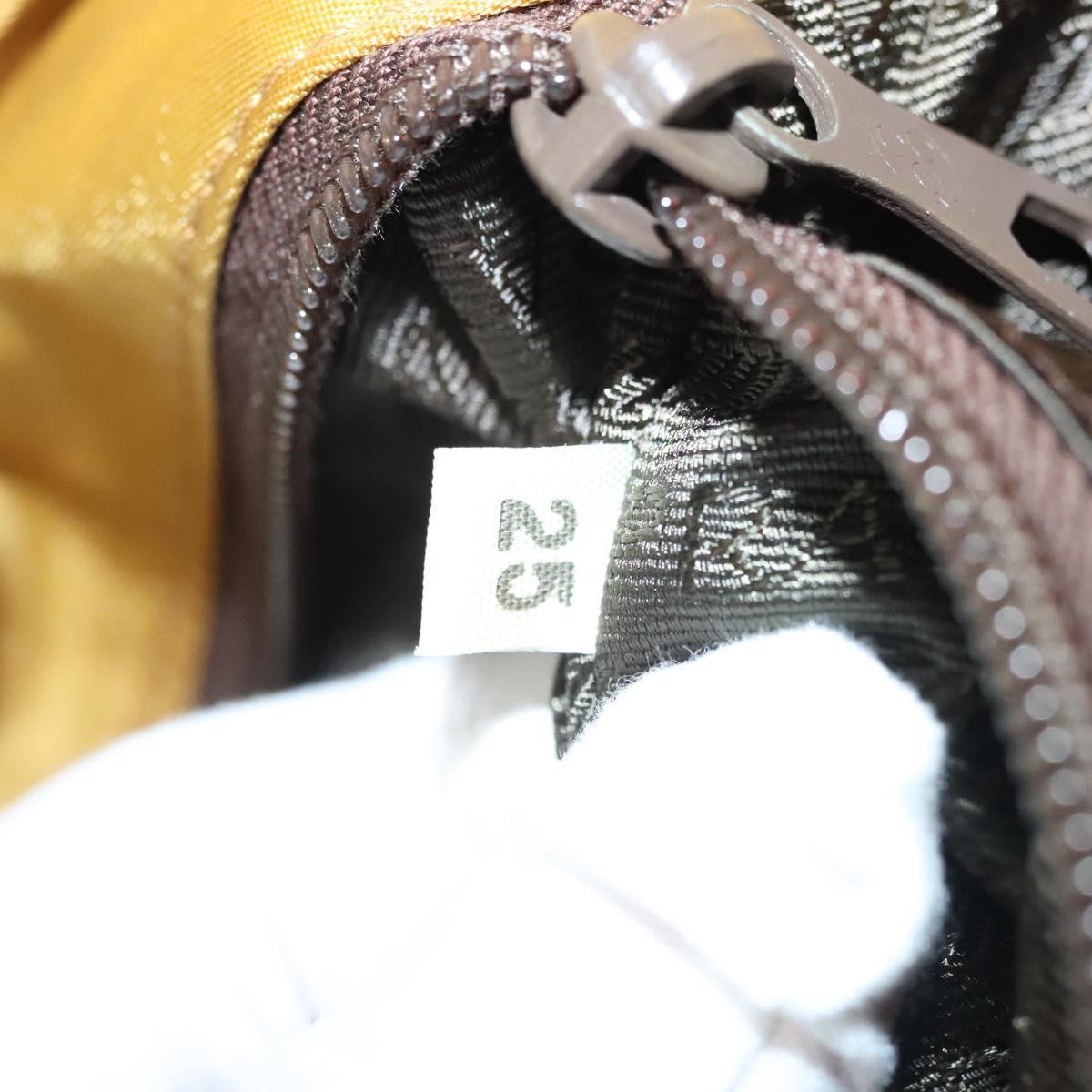 PRADA Tote Bag nylon metal Yellow Gold Auth bs28687