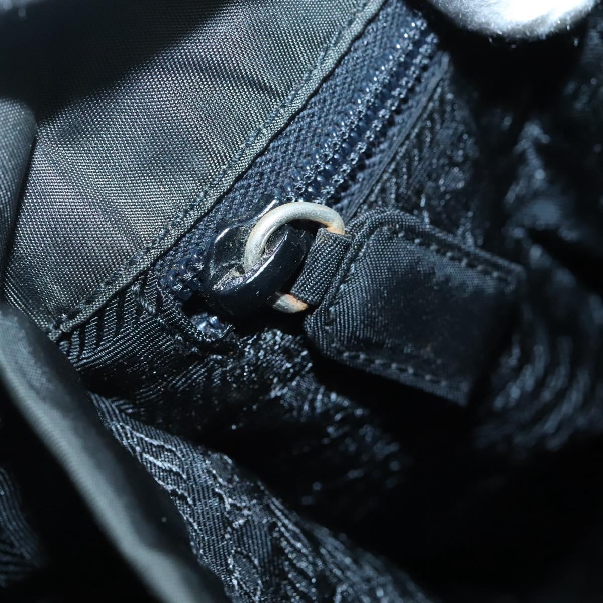 PRADA Tote Bag Nylon Khaki Silver Auth bs28692