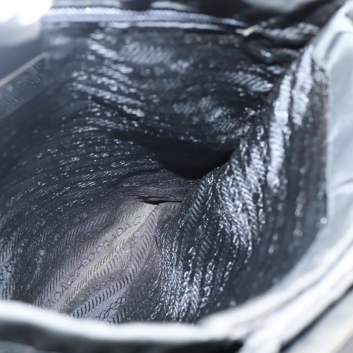 PRADA Tote Bag Nylon Khaki Silver Auth bs28692