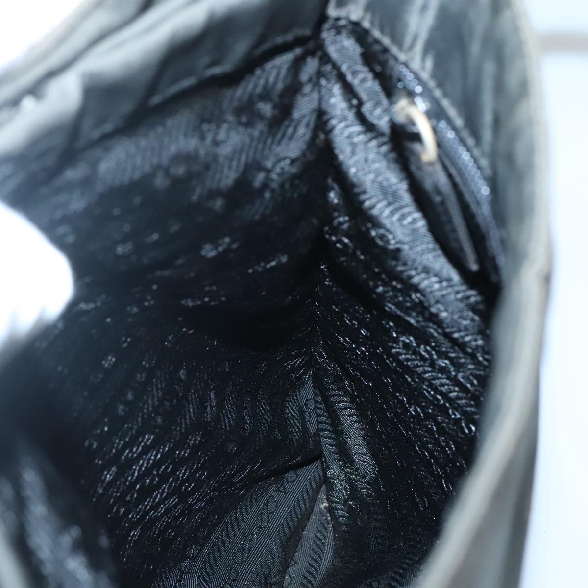 PRADA Tote Bag Nylon Khaki Silver Auth bs28692