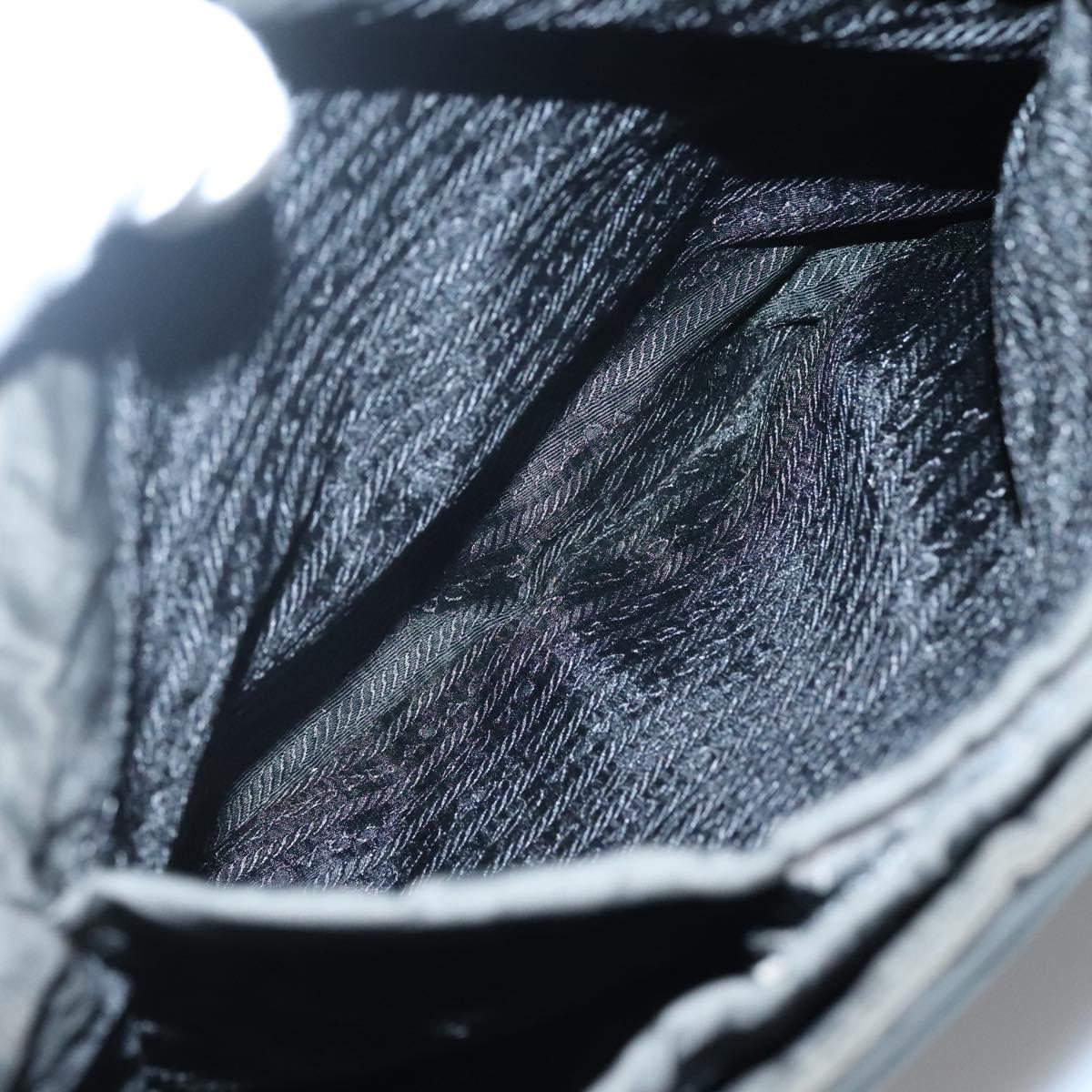 PRADA Tote Bag Nylon Khaki Silver Auth bs28692