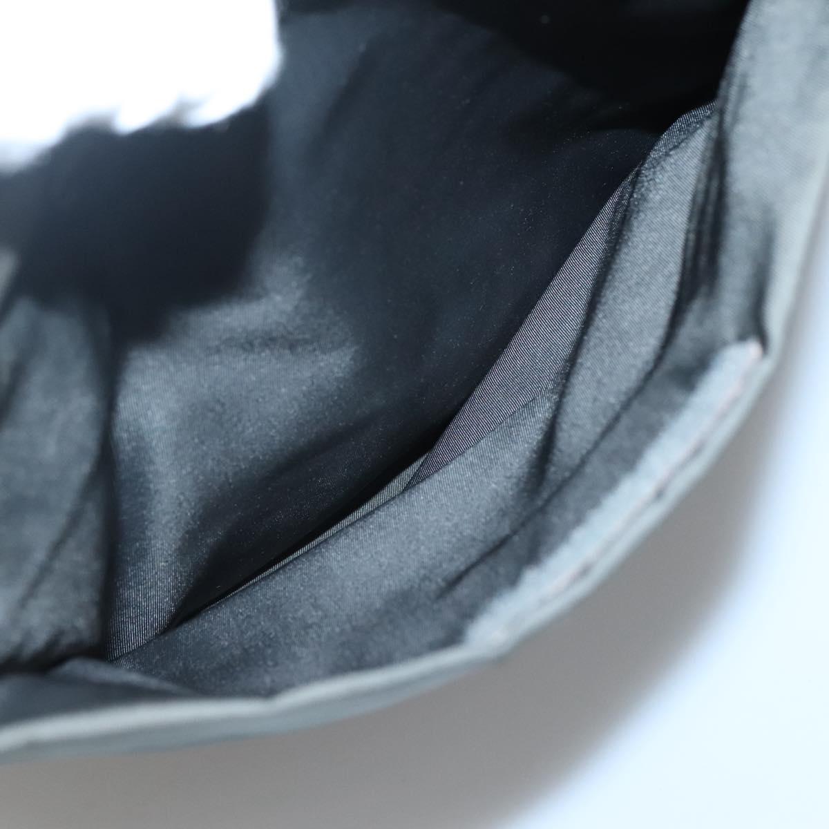 PRADA Tote Bag Nylon Khaki Silver Auth bs28692