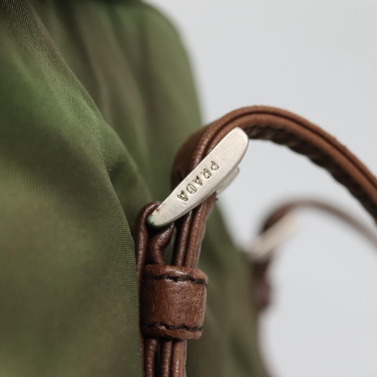 PRADA Tote Bag nylon metal Yellow Gold Auth bs28696