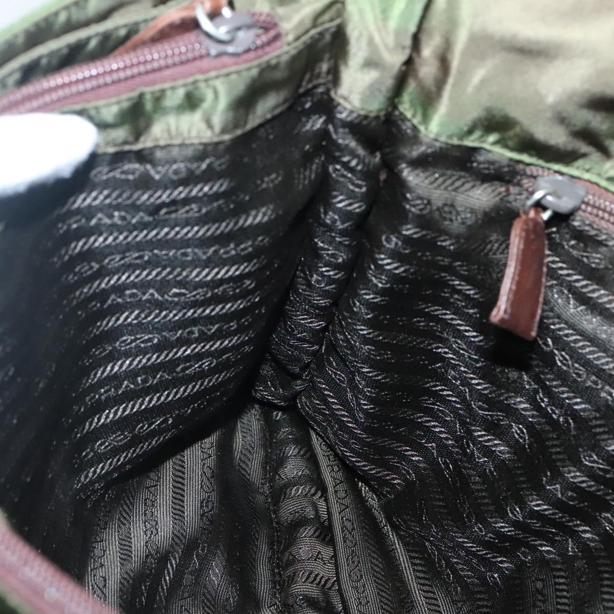 PRADA Tote Bag nylon metal Yellow Gold Auth bs28696