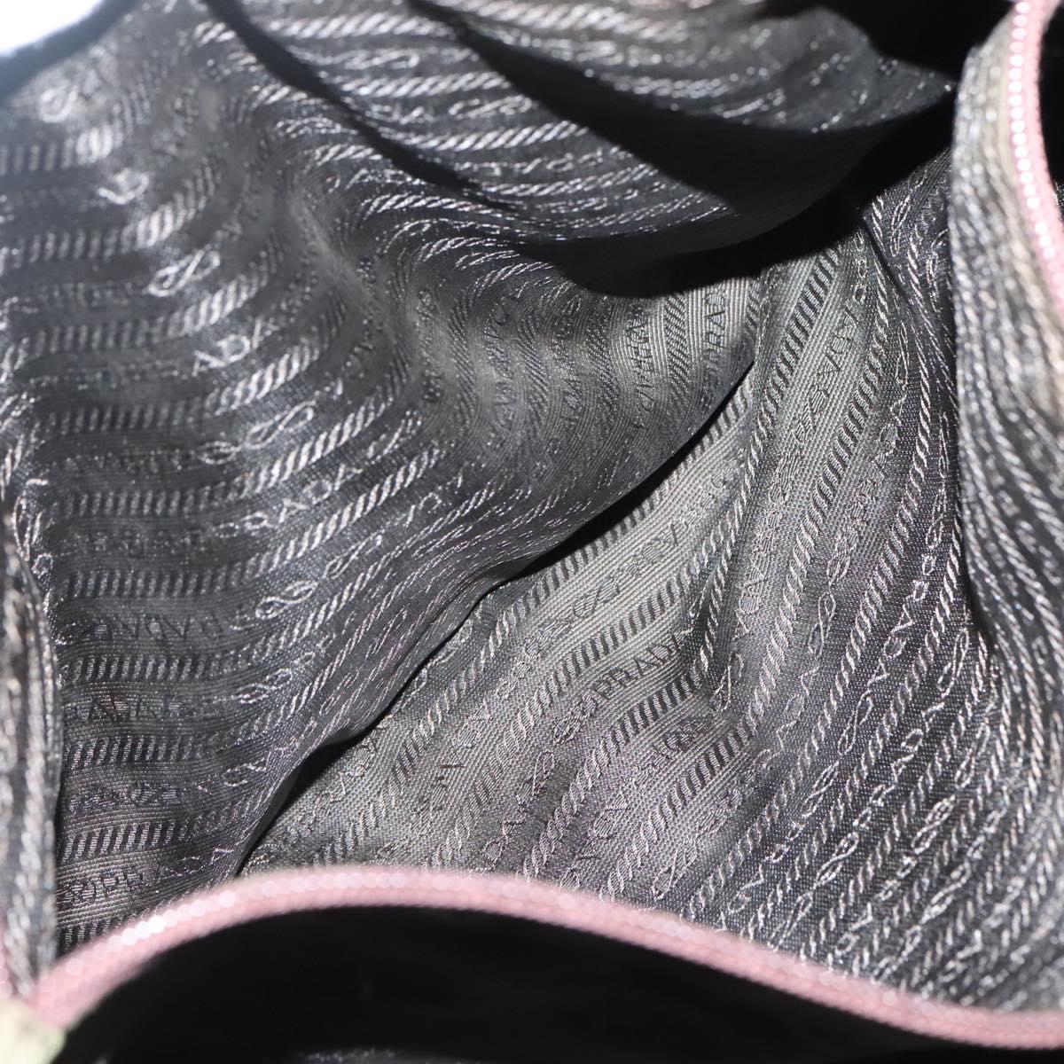 PRADA Tote Bag nylon metal Yellow Gold Auth bs28696