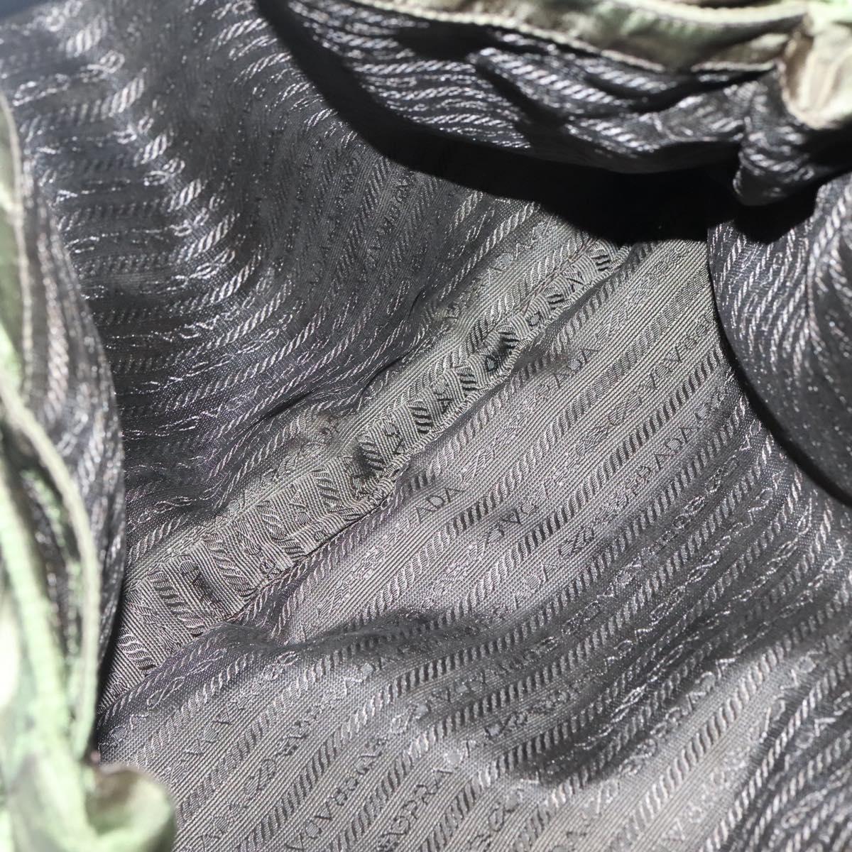 PRADA Tote Bag nylon metal Yellow Gold Auth bs28696