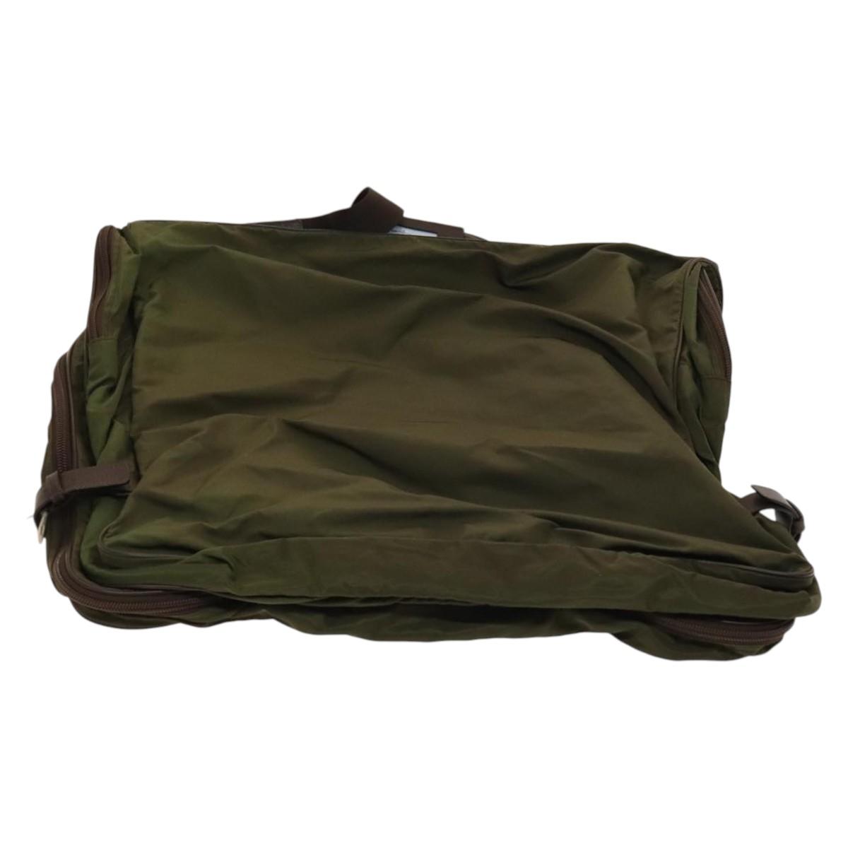 PRADA Garment Cover Nylon Khaki Silver Auth bs28697