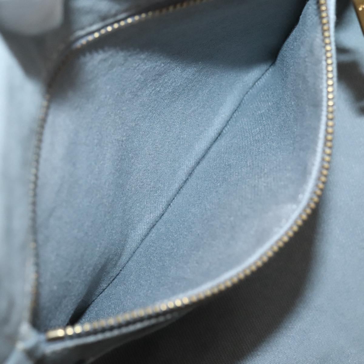 PRADA Canapa MM Hand Bag Canvas Gray Gold Auth bs28698