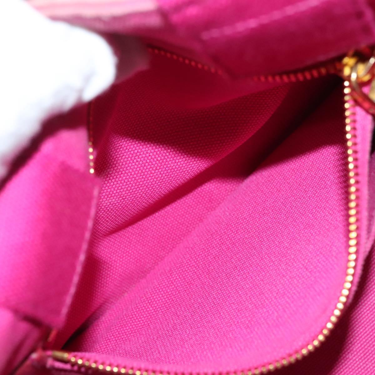 PRADA Canapa PM Hand Bag Canvas Pink Gold Auth bs28699