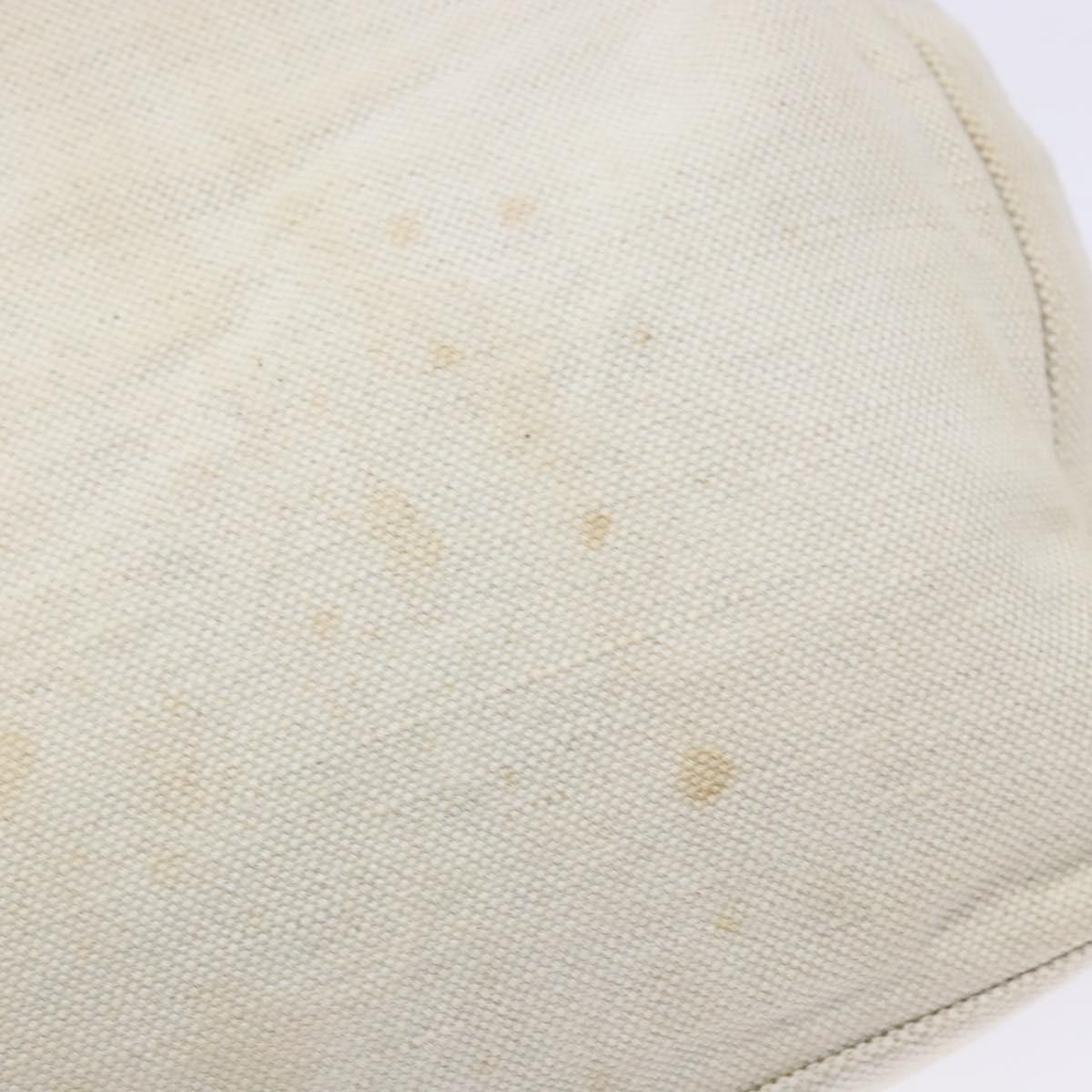 PRADA Shoulder Bag Canvas Leather Silver White Auth bs28706