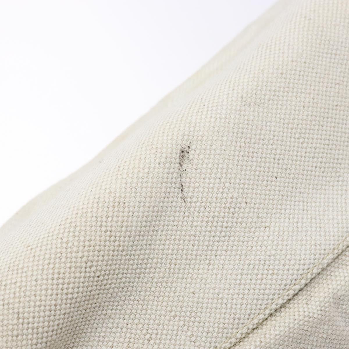 PRADA Shoulder Bag Canvas Leather Silver White Auth bs28706