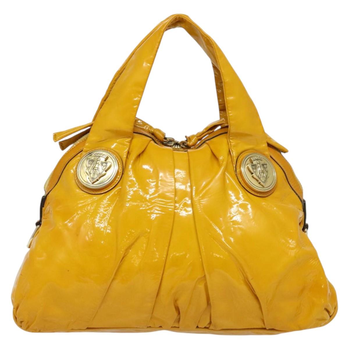 GUCCI Tote Bag Enamel Yellow Gold 197019 Auth bs28709
