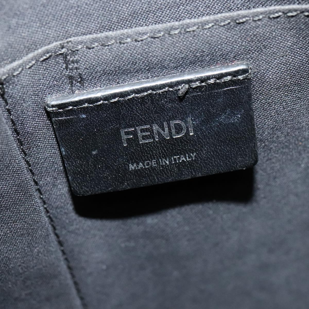 FENDI Zucca Canvas Shoulder Bag PVC Blue Silver Auth bs28711