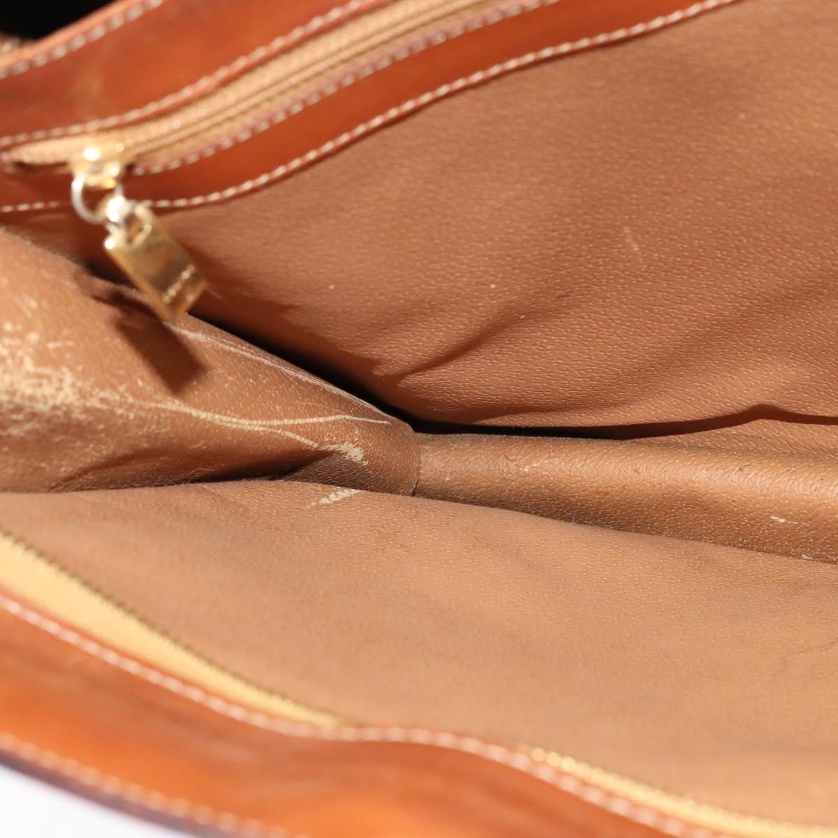 CELINE Macadam Canvas Business Bag PVC Brown Gold Auth bs28732