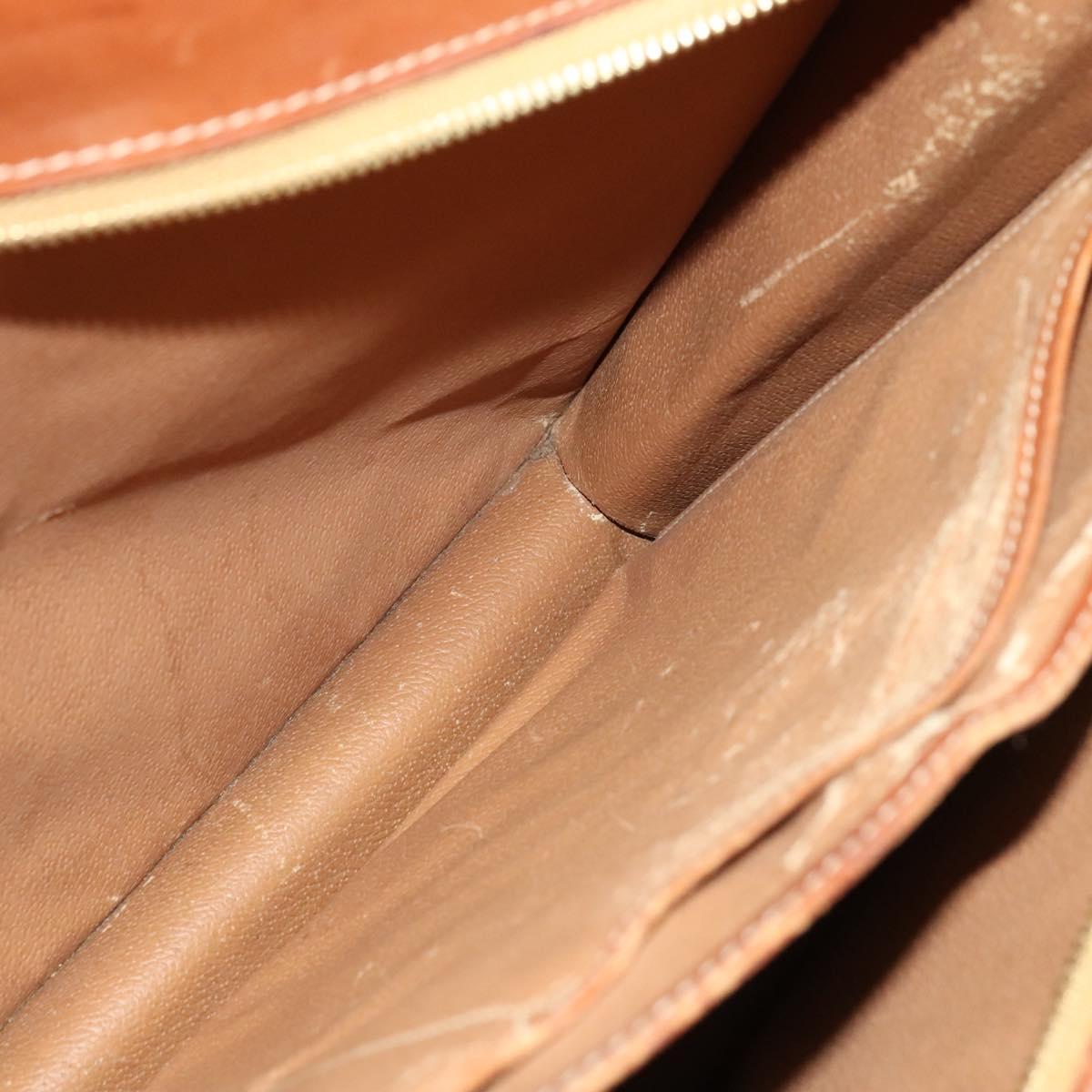 CELINE Macadam Canvas Business Bag PVC Brown Gold Auth bs28732