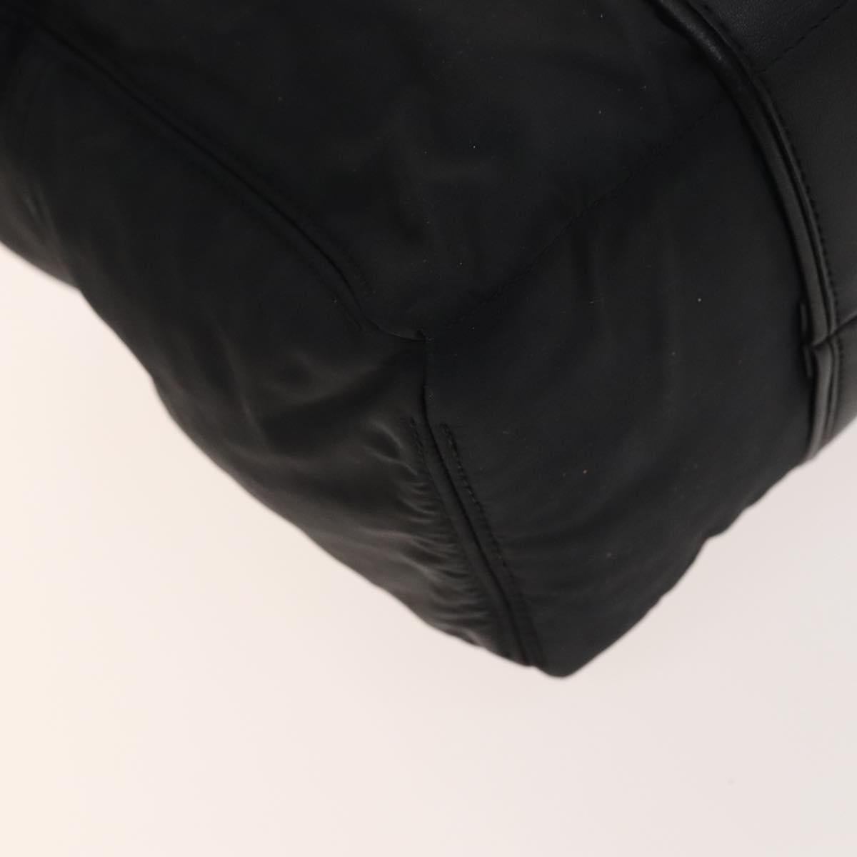 HERMES Acape Luco PM Hand Bag Nylon Black Silver Auth bs28738