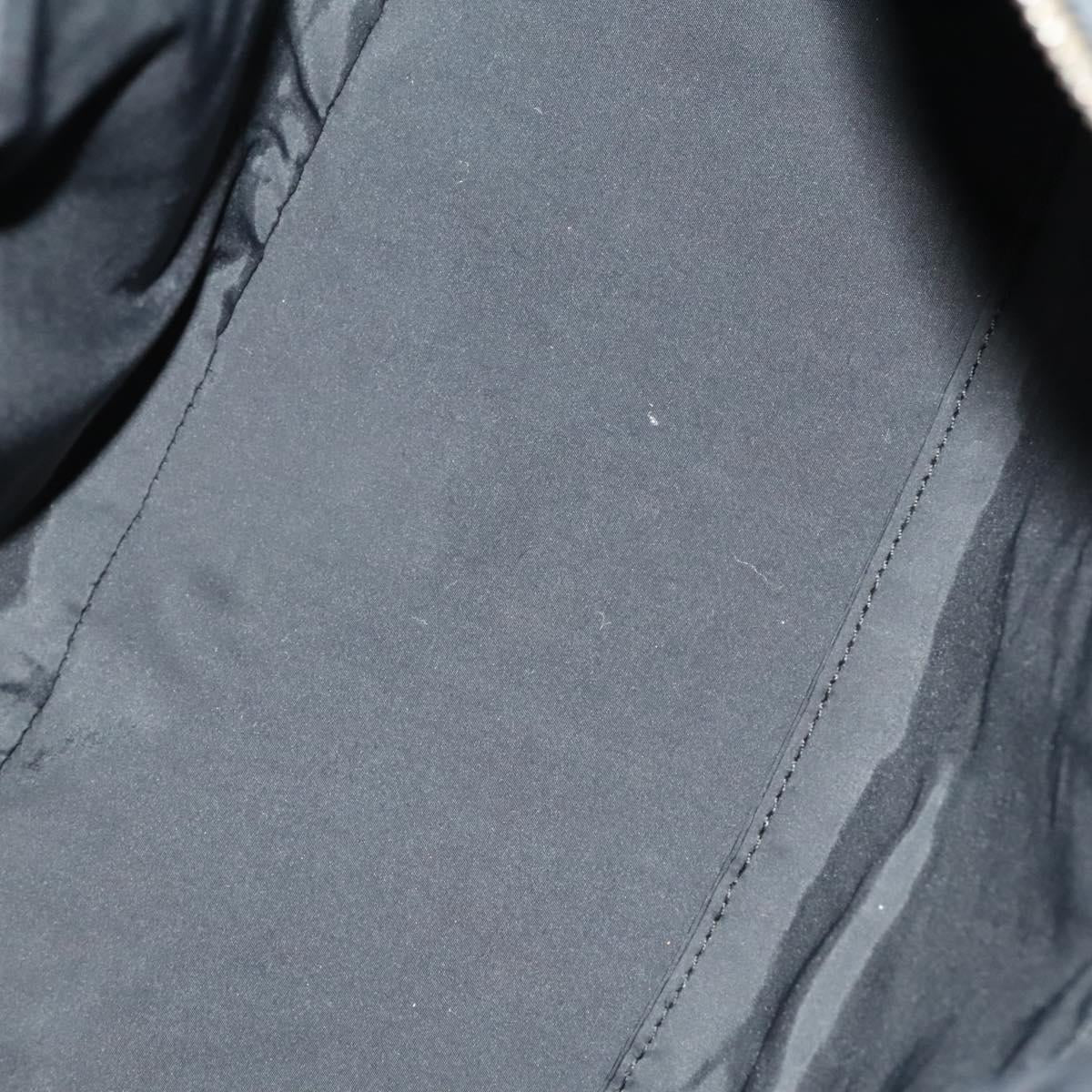 HERMES Acape Luco PM Hand Bag Nylon Black Silver Auth bs28738