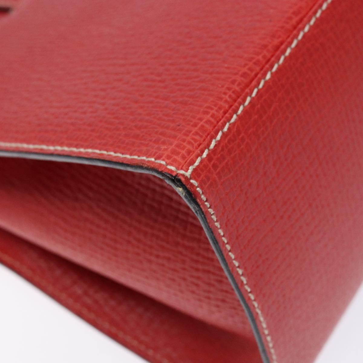 LOEWE Tote Bag Leather Red Gold Auth bs28739