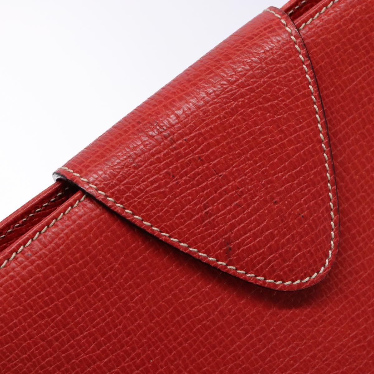 LOEWE Tote Bag Leather Red Gold Auth bs28739