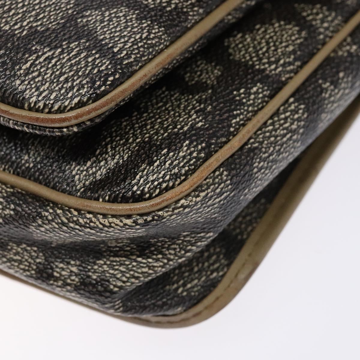 SAINT LAURENT Shoulder Bag PVC Leather Beige Gray Auth bs28744