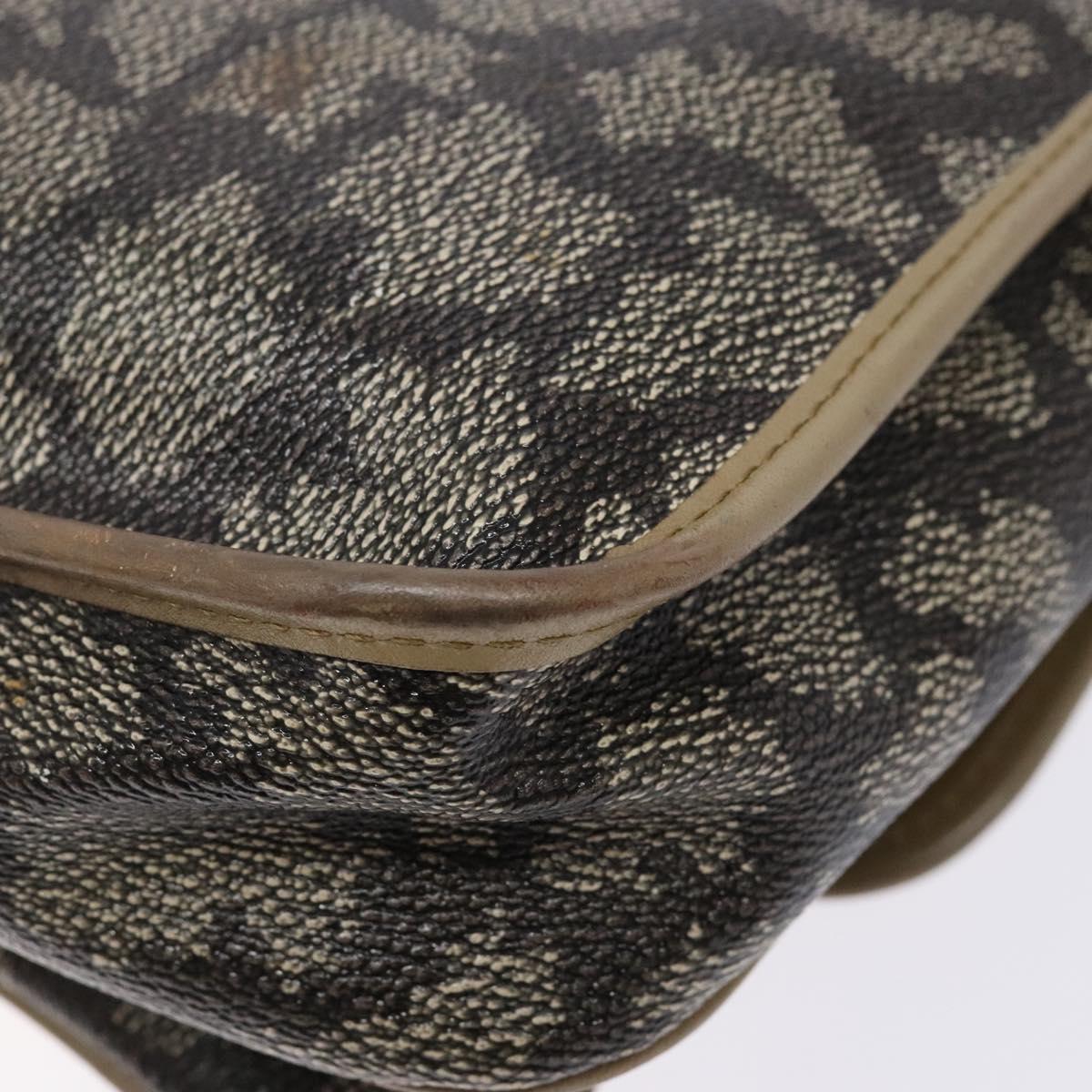 SAINT LAURENT Shoulder Bag PVC Leather Beige Gray Auth bs28744