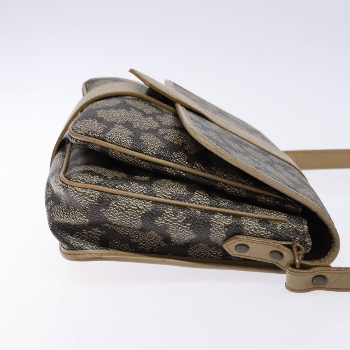 SAINT LAURENT Shoulder Bag PVC Leather Beige Gray Auth bs28744